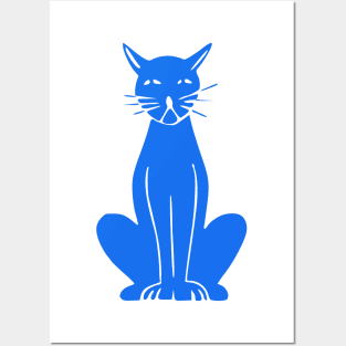 Blue cat Posters and Art